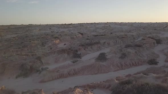 Walls of China, Mungo National Park, New South Wales, Australia Outback 4K Aerial Drone Footage