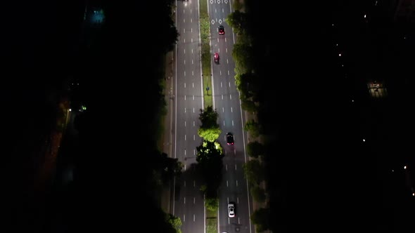 Hangzhou Zhijiang Road Yanjiang River With Car Flow Multi Angle Night View Aerial Photography