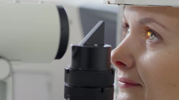 Checking Eyesight with Slit Lamp