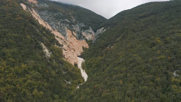 Aerial view of Lame Rosse, The Gran Canyon in Italy, Marche 4K