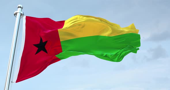 Guinea Biisau Flag Waving  Loop  4 K
