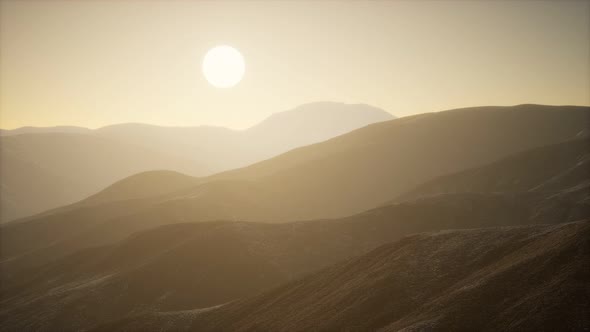 Mountains Landscape in Afghanistan at Sunset