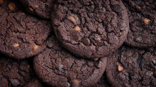 Chocolate Cookies Pile Rotating