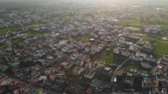 Aerial View Of Dehradun City Uttarakhand, Indian City Drone Shot, 4k