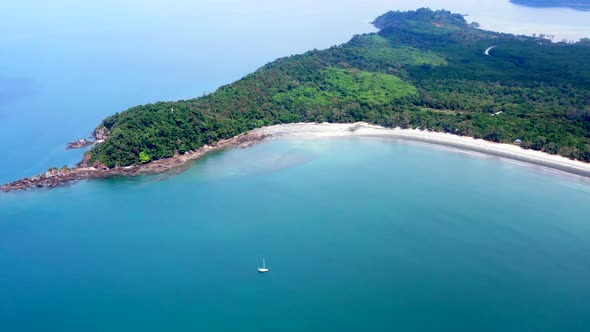 Aerial View of Koh Phayam Beach in Ranong Thailand