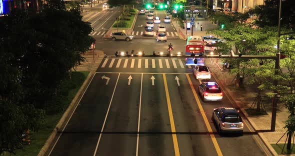 Traffic on city road in downtown of shenzhen city,China