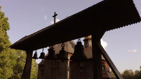 Bells of an Old Rural Wooden Church