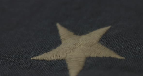 Detail of American flag with 13 stars of the revolution