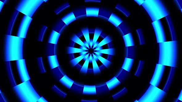 Illustrated Blue Black Circles Motion Background