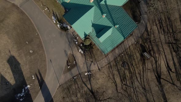 Aerial view of the old manor.