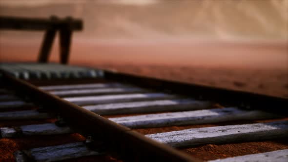 Abandoned Railway Tracks in the Desert