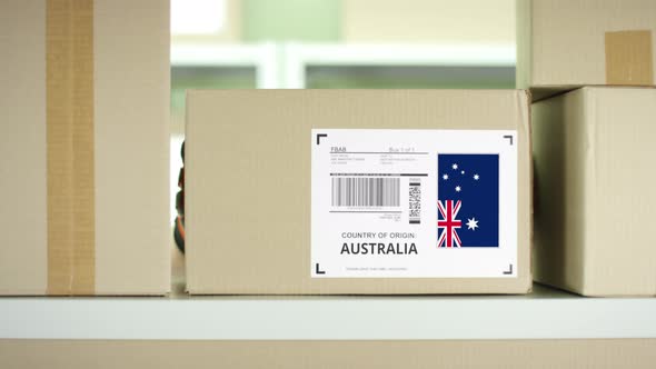 A Box From Australia on the Shelf