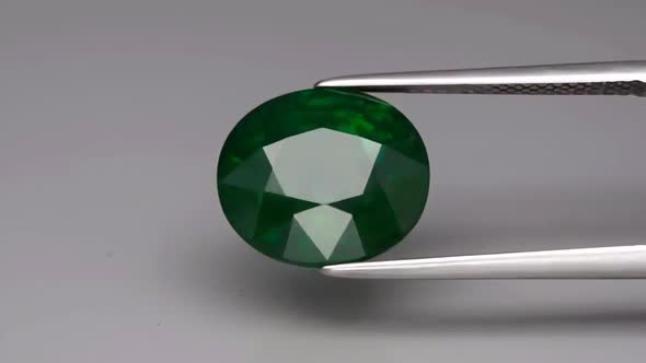 Natural Tsavorite Green Garnet on the Turning Table