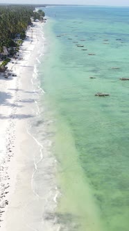 Vertical Video of the Ocean Near the Coast of Zanzibar Tanzania