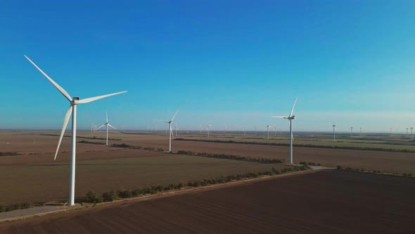 Large Wind Farm Aerial View