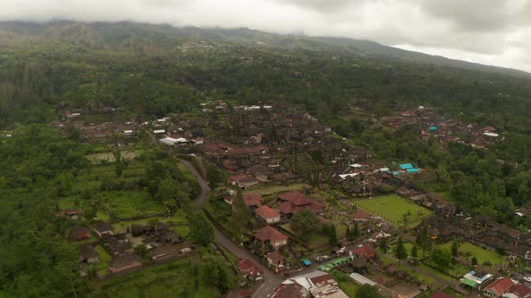 Aerial View of Besakih Temple in Bali Surrounded By Rainforest