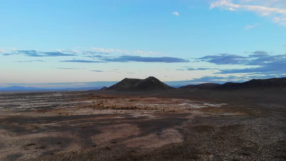 dramatic Mountain approach in the Nevada morning mountains