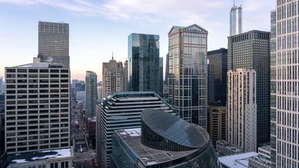 Chicago Cityscape - Day to Night Time Lapse