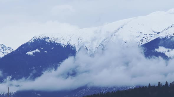 mountains with clouds and timelapse.