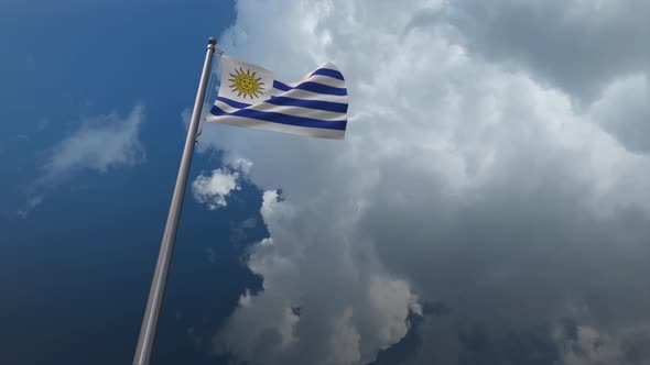 Uruguay Flag Waving 4K