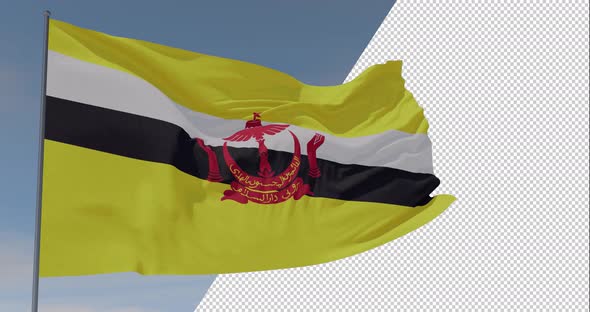 flag Brunei patriotism national freedom, seamless loop, alpha channel