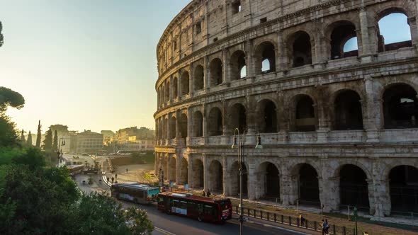 Time lapse of Rome Colosseum in Italy