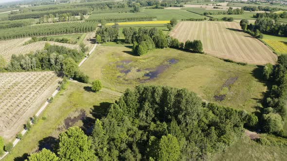 Swamps and small lakes in Gonars, Friuli Venezia Giulia, Italy