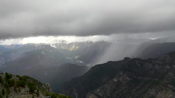 Rain in the Mountains Aerial View 4 K