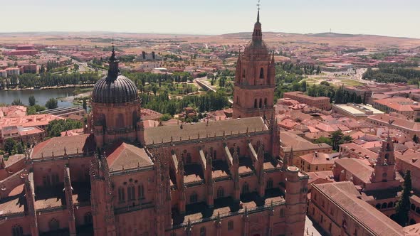 Aerial View of Salamanca Cathedral in Spain