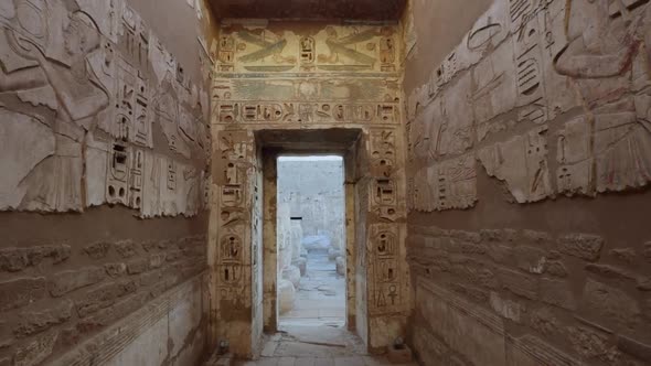 Rooms In The Ancient Temple Of Medinet Habu