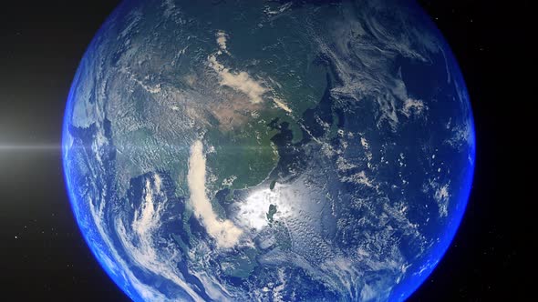 Realistic Earth Zoom Out Clouds China Shangai
