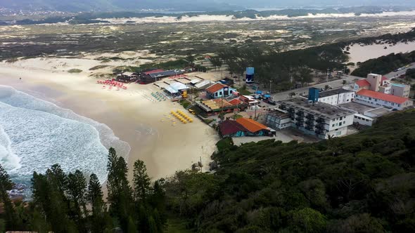 Florianopolis Beach Brazil. International tourism landmark. Summer travel scene