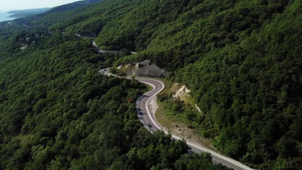 Mountain Winding Zig Zag Road