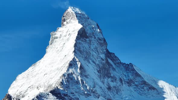 Scenic View of Snowcapped Matterhorn Mountain Peak