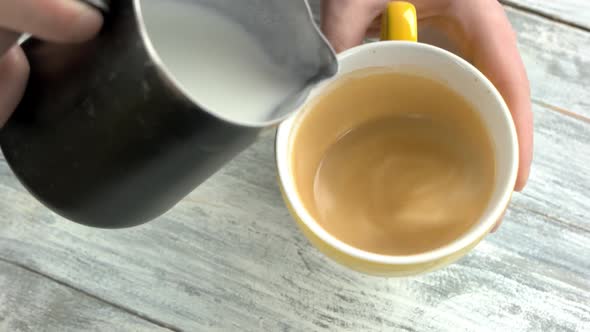 Male Hands, Latte Art.