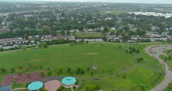 Panorama View Residential Neighborhood District in American Town in Woodbridge NJ