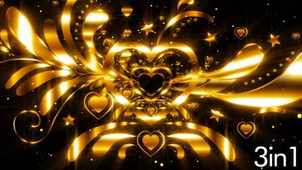 Gold Heart Background 4K