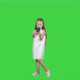 Happy Little Girl Take a Selfie with a Smart Phone on a Green Screen, Chroma Key - VideoHive Item for Sale