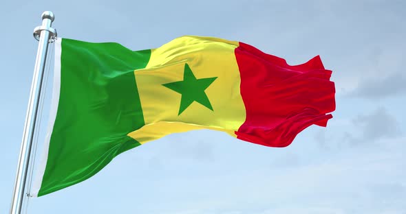 Senegal Flag Waving Loop  4 K