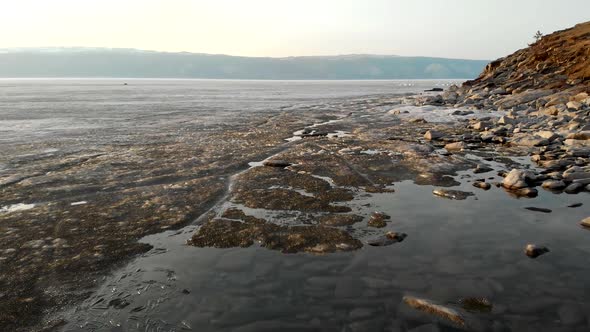 Northern Landscapes of the Frozen Lake Shore