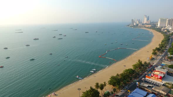 Time lapse of beautiful Pattaya city around sea ocean bay in Thailand