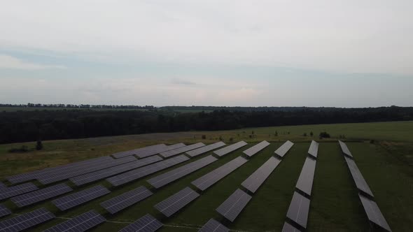 Top View of a Solar Power Station Renewable Energy Solar Panels