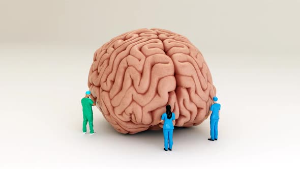 Miniature People Brain Medicine Therapy