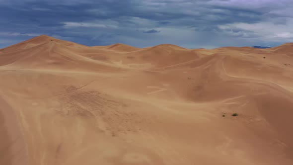 Aerial View of Sand Dunes in Gobi Desert