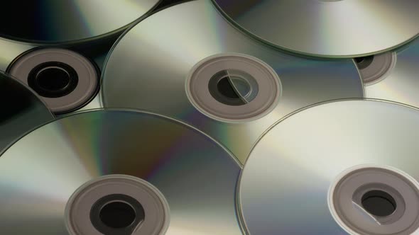 Rotating shot of compact discs - CDs 010