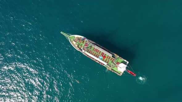 Yacht on the Shore of the Mediterranean Sea Turkey Alanya