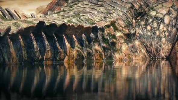 Crocodile Tail Reflecting In Water