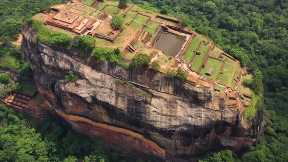 Aerial view of Sigiriya Lion's Rock, Sri Lanka.