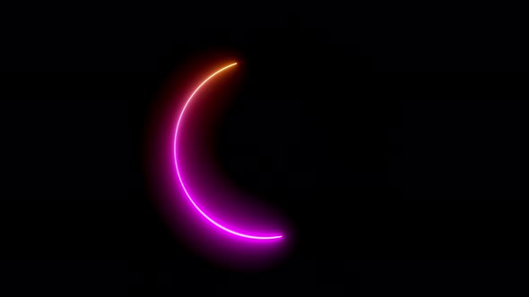 Bright pink color neon light. Glowing neon line in a circular path. Vd 71