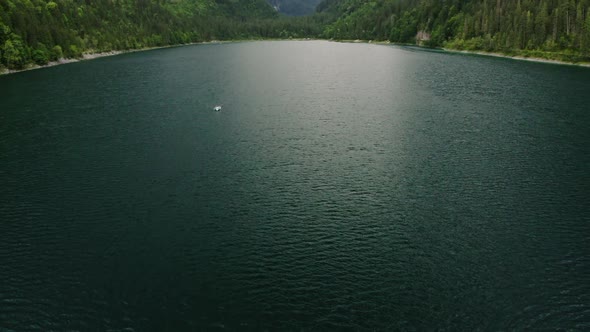 Boats on the Alpine Lake